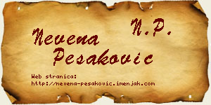 Nevena Pešaković vizit kartica
